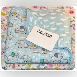 Little Sleepies Blue Elephant Snuggles Bamboo Cloud Blanket